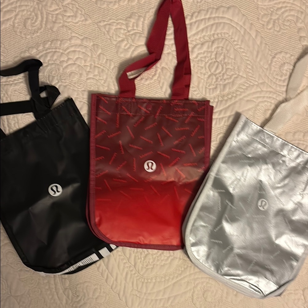 Lululemon bags black silver red set of 3